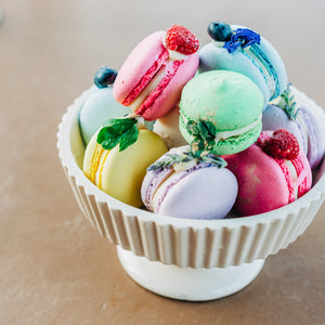 Variety of macaron flavours from our seasonal macaron tasting box